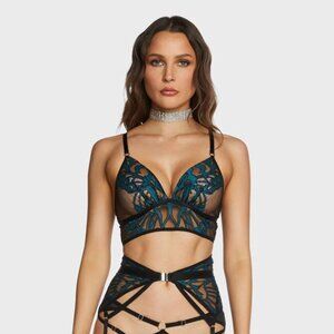 Thistle & Spire THE MONARCH Mesh Bralette and Garter Belt